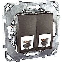 MGU5.9191.12ZD - Unicatop розетка тлф 2xrj12 2х6 конт. , графит