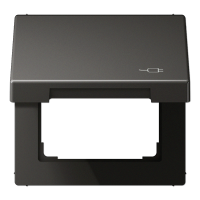 Рамка с подпружиненной крышкой для механизмов 50*50, с символом "Вилка", AL2990KLSOCAN Рамка с подпружиненной крышкой для механизмов 50*50, с символом "Вилка", AL2990KLSOCAN