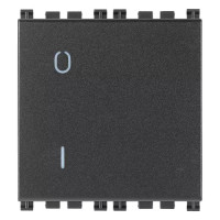 Vimar Выключатель 2P 16AX 2 модуля, серый, 19015.2 Vimar Выключатель 2P 16AX 2 модуля, серый, 19015.2