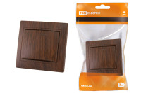 Выключатель 1 кл. с подсветкой 10А "ЭКО" (бук) "Таймыр" TDM Electric, SQ1814-0304