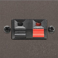 N2257.1 AN - Механизм аудиоразъёма для подключения громкоговорителей/динамиков (прищепки), чёрный+красный, 2-модульный, серия Zenit, цвет антраци - 2CLA225710N1801