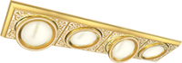 FD1108COP Fede EMPORIO Светильник встраиваемый прямоугольный с четырьмя спотами, Gold White Patina