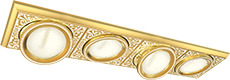 FD1108COP Fede EMPORIO Светильник встраиваемый прямоугольный с четырьмя спотами, Gold White Patina