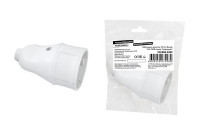 Кабельная розетка 2П б/з белая 10А 250B серии "Народная", SQ1806-0409