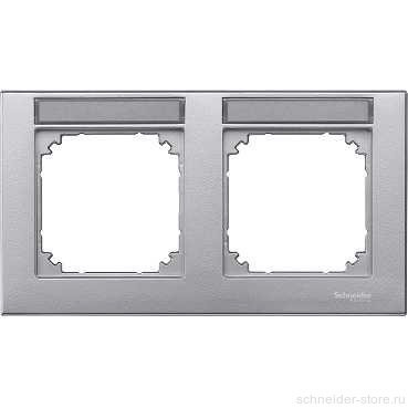 M-Plan Рамка 2-ная горизонт. с полем для надписи, алюм.