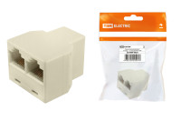 Компьютерный двойник (гнездо — 2 гнезда) 8Р-8С, инд. упаковка TDM Electric, SQ1809-0020