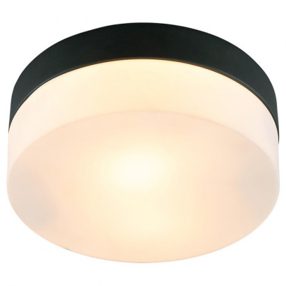 Arte Lamp AQUA-TABLET, Светильник потолочный, цвет арматуры - черный, цвет плафона/декора - БЕЛЫЙ, 1х60W E27, A6047PL-1BK