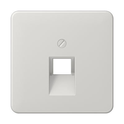 Крышка для одинарных телефонных и компьютерных розеток (UAE), фиксация винтом; термопласт; светло-серый; CD500, CD569-1UALG