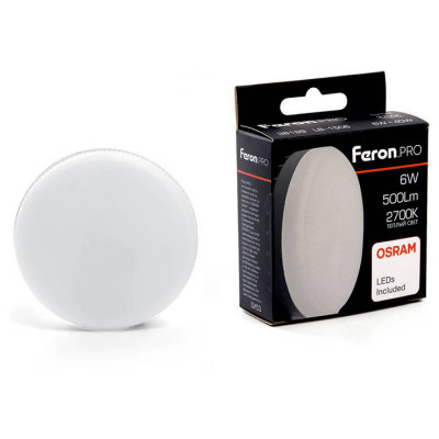 Лампа cветодиодная, (6W) 230V GX53 2700K, LB-1506, Feron 38199