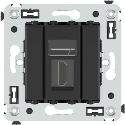 4412253 - ДКС HDMI розетка одинарная в стену, тип А-А, "Avanti", "Черный матовый"