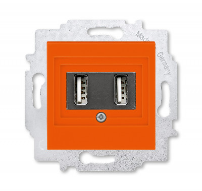 5014H-A00040 66W - USB зарядка двойная ABB Levit оранжевый - 2CHH290040A6066