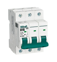 DEKraft Автоматический выключатель 3P 16А х-ка D 6кА ВА-103M