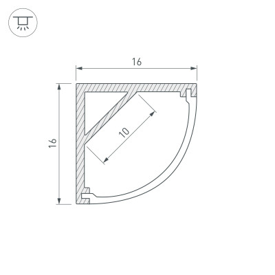 Профиль ARH-KANT-H16-2000 ANOD (Arlight, Алюминий), 016178