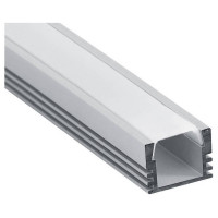 Профиль алюминиевый "накладной" , серебро, CAB261 с матовым экраном, 2 заглушками, 4 крепежами в комплекте, Feron 10266 Профиль алюминиевый "накладной" , серебро, CAB261 с матовым экраном, 2 заглушками, 4 крепежами в комплекте, Feron 10266