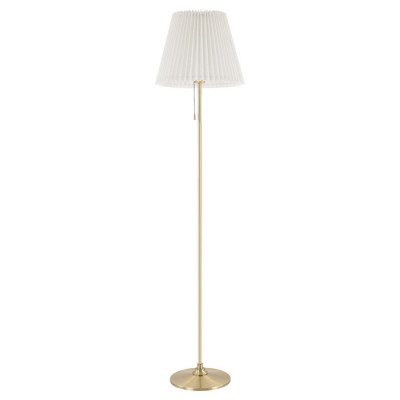 LUSSOLE GREENE Торшер, цвет основания - золотой, плафон - ткань (цвет - белый), 1x40W E27, LSP-0573