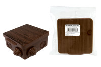 Распаячная коробка ОП 80х80х50мм, крышка, бук, IP54, 7вх. инд. штрихкод TDM Electric, SQ1401-0612