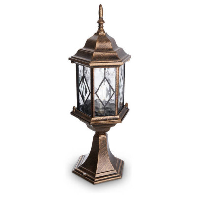 Светильник садово-парковый, 60W 230V E27 черное золото, PL124, Feron 11346