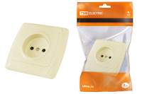 Розетка 2П 10А 250В сл. кость "Онега" TDM Electric, SQ1805-0044