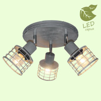 LUSSOLE GREELEY Спот, цвет основания - серый, 3x10W E27, GRLSP-9969