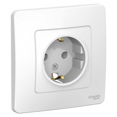 BLANCA С/У РОЗЕТКА с заземлением без шторок, 16А, 250В, БЕЛЫЙ