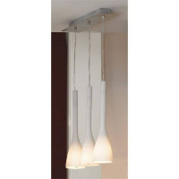 LUSSOLE VARMO Подвесной светильник, цвет основания - матовый никель, плафон - стекло (цвет - белый), 3x40W E14, LSN-0106-03