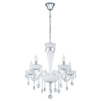 39113 Люстра CARPENTO, 5х40W (Е14), ?590, H1200, стекло/белый