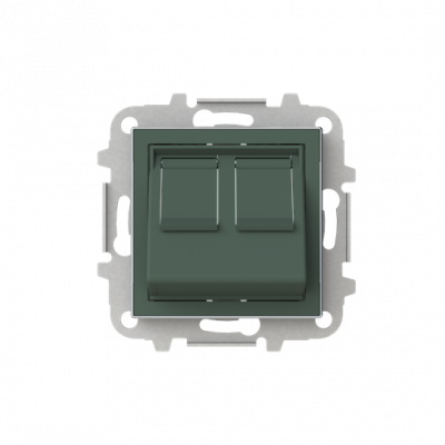 ABB SKY Комодоро Накладка для 2-х суппортов/разъёмов типа 2017... и/или 2018..., наклонная, со шторкам