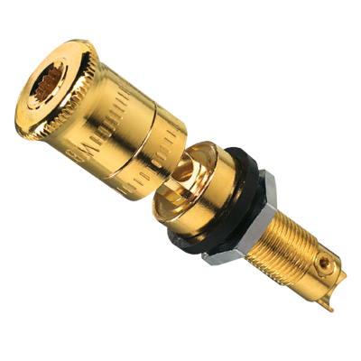 Разъём для "High-End" акустики, с черным кольцом, медь с позолотой; Аксессуары, LPK63SW