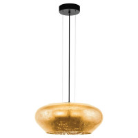 39595 Подвес PRIORAT, 3x20W(E27), ?500, сталь, черный/стекло, золотистый