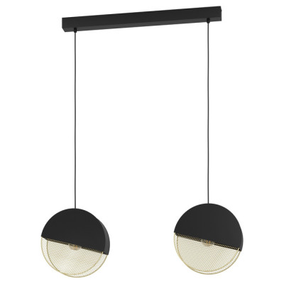 43812 Подвесной потолочный светильник (люстра) MUMLES, 2X40W, E27, L860, B90, H1100, сталь, черный,