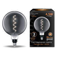 Лампа Gauss Filament G200 4.5W 100lm 1800К Е27 gray flexible LED 1/6, 154802005