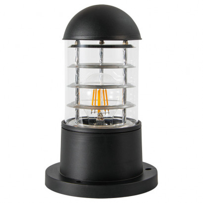 Arte Lamp COPPIA, Уличный светильник, цвет арматуры - черный, цвет плафона/декора - прозрачный, 1x20W E27, A5217FN-1BK