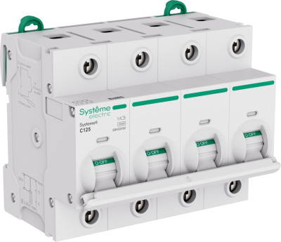 Systeme9 Автоматический выключатель (АВ) 27мм C 125A 4P 10 kA 400В, Systeme Electric, S9H32492