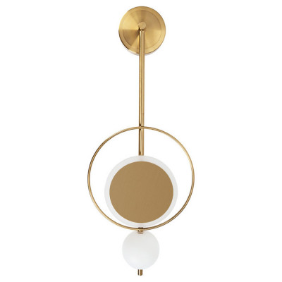 Arte Lamp POLARIS, Светильник настенный, цвет арматуры - золото, цвет плафона/декора - белый, 1x7W LED, A2604AP-7GO