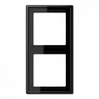 Рамка для вертикальной и горизонтальной установки, 2 поста; дюропласт; черный; LS990, LS982SW