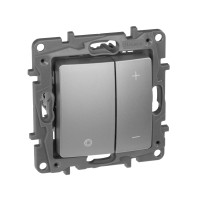 Legrand Диммер нажимной универсальный LED - Legrand Etika - 400Вт без нейтрали - алюминий, 672418 Legrand Диммер нажимной универсальный LED - Legrand Etika - 400Вт без нейтрали - алюминий, 672418