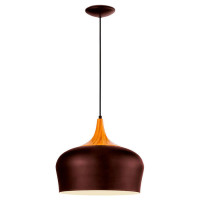 95385 Подвес OBREGON, 1х60W(E27), ?350, сталь, коричневый, кремовый, дуб