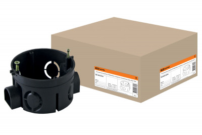 Установочная коробка СП D68х40мм, саморезы, стыковочные узлы, IP20, TDM Electric, SQ1402-0010