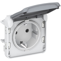 Розетка 2К+З - с винтовыми зажимами - немецкий стандарт - Программа Plexo - серый - 16 A - 250 В Розетка 2К+З - с винтовыми зажимами - немецкий стандарт - Программа Plexo - серый - 16 A - 250 В