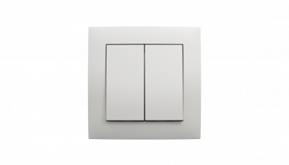 Выключатель 2-клавишный, Efapel серия Logus 90 - Base, цвет белый
