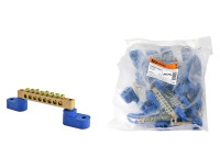 Шина "N" нулевая 6х9мм на двух угл. изоляторах 8 групп TDM Electric, SQ0801-0034