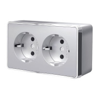 Werkel W5072106/ Розетка двойная с заземлением Gallant (серебряный), a052776 Werkel W5072106/ Розетка двойная с заземлением Gallant (серебряный), a052776