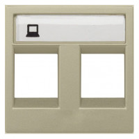 ABB NIE Zenit Шампань Накладка 2-я тел/комп розетки(для суп2017.2,2017.3,2018,2018.5,2018.6,2018.8