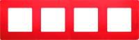 Legrand Рамка 4 поста - Legrand Etika - красный, 672534 Legrand Рамка 4 поста - Legrand Etika - красный, 672534
