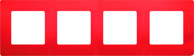 Legrand Рамка 4 поста - Legrand Etika - красный, 672534
