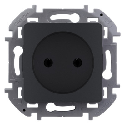 673713 - Розетка без заземления - Legrand/Daccord Inspiria - без шторок 16А 250В винтовые зажимы - антрацит, Legrand