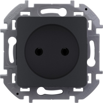 673713 - Розетка без заземления - Legrand/Daccord Inspiria - без шторок 16А 250В винтовые зажимы - антрацит, Legrand