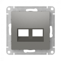 ATN000990 - ATLASDESIGN НАКЛАДКА двойная для информационных функций типа Keystone, СТАЛЬ, Systeme Electric