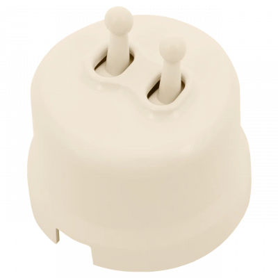 Bironi Выключатель 2-кл., пластик, цвет Песочное золото (тумблерный), B1-232-24