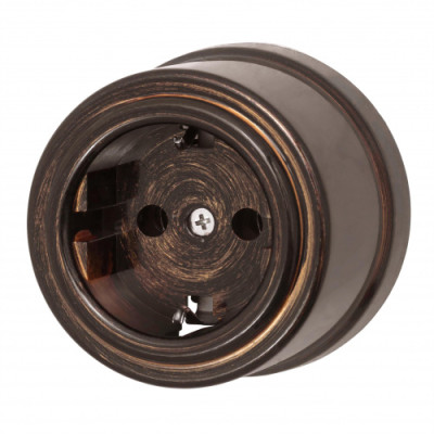 BIRONI Лизетта Пластик Бронза Розетка с/з, B1-101-25